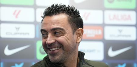 Xavi Hernández, ayer en la sala de prensa de la ciudad deportiva de Sant Joan Despí