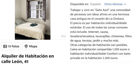 Indignación en Tenerife por los precios de alquiler de habitación de hasta 2.200 euros: “Es más caro que el sueldo medio”
