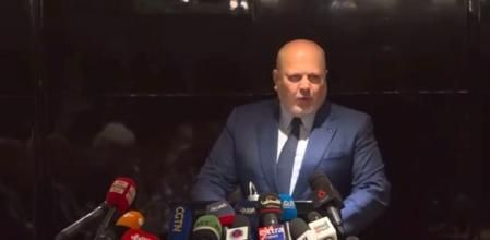 El fiscal general de la Corte Penal Internacional, Karim Khan, durante la rueda de prensa ofrecida el 29 de octubre del 2023 desde Egipto después de visita la frontera con Gaza.