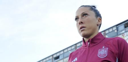 Jennifer Hermoso en un entrenamiento con la selección