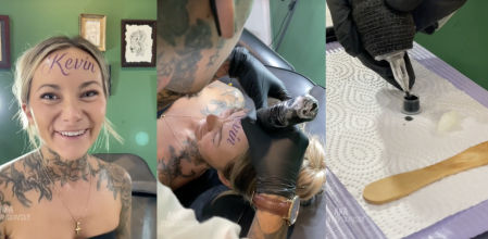 Se tatúa el nombre de su novio en la frente: "Nunca voy a romper con él"