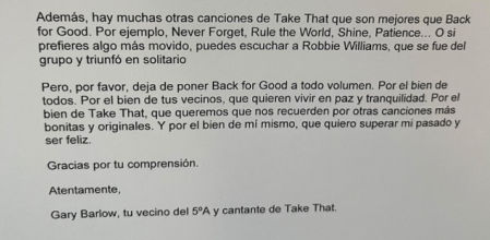 La ingeniosa petición de un vecino.