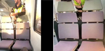 La joven ha grabado al hombre en su último trayecto