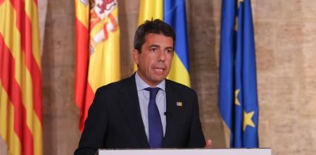 Imagen de Carlos Mazón durante su discurso institucional contra el pacto de PSOE y Junts