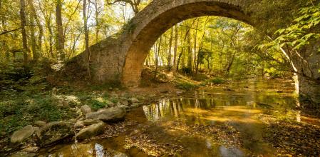 Sequía en el río Ges bajo el Pont de la Riera. Imágenes de Carme Molist Vidal