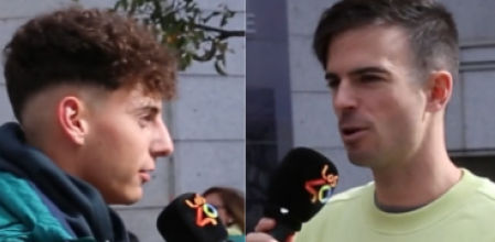 Karin Herrero entrevista a jóvenes por la calle