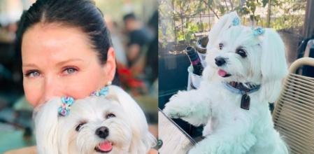 Esther Doña y su perrita