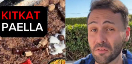 Dre Pao prepara una paella con diferentes productos de Kit Kat