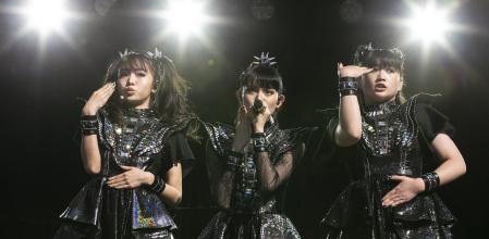 SACRAMENTO, CALIFORNIA - OCTOBER 13: BABYMETAL performs at Aftershock 2019 at Discovery Park on October 13, 2019 in Sacramento, California. (Photo by AMUSE/Getty Images)