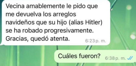 El inicio de la conversación de WhatsApp
