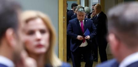 FILE PHOTO: Hungary's Prime Minister Viktor Orban walks as he attends a European Union leaders summit, in Brussels, Belgium December 14, 2023. REUTERS/Yves Herman/File Photo