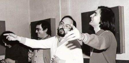 Rafael Moll con Gato Pérez  grabando su primera obra conjunta, 'Romesco, en los estudios EMI