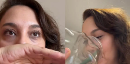 Emocionada, ha empezado a oler todo