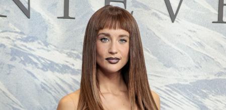 Actress Maria Pedraza at photocall for premiere film La Sociedad de la nieve in Madrid on Thursday, 14 December 2023.