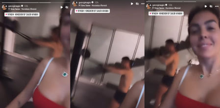 Georgina en su gym junto a Cristiano