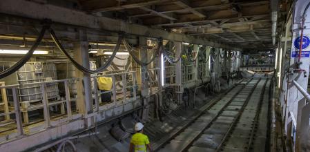 Visita a la tuneladora de la L9 de metro a la altura de Camp Nou