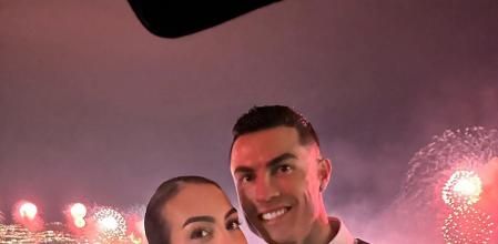 Georgina Rodríguez y Cristiano Ronaldo en la fiesta de Nochevieja