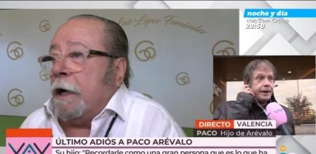 El hijo de Arévalo habla sobre su padre en la puerta del tanatorio