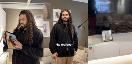 Se lleva de casa un marco con una foto de su marido y la pone en una estancia de Ikea para ver su reacción