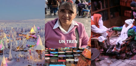 Invita a una vendedora ambulante en silla de ruedas para que se vaya con él de viaje a Finlandia