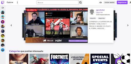 Vista de la web de la plataforma