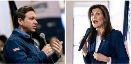 Los candidatos DeSantis y Halley se la juegan en el caucus de Iowa