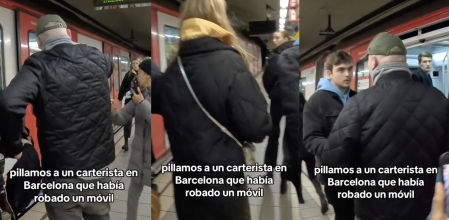 Pillado en pleno robo un carterista en el metro de Barcelona: “¡Ladrón, no vuelvas!”
