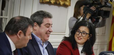 Los representantes de Vox y la portavoz adjunta del PP presentes este martes en la Junta de Síndics.