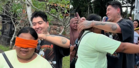 Isiah Garza le da la sorpresa a la mujer