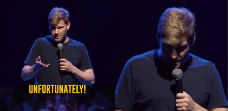 El cómico alemán Shahak Shapira durante su espectáculo