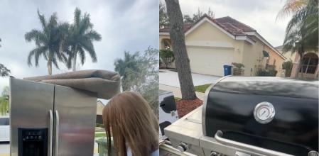 Naty Calvo muestra lo que encuentra abandonado en la calle