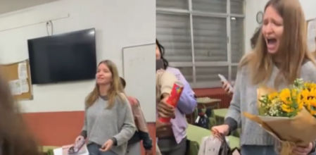 La reacción de la profesora