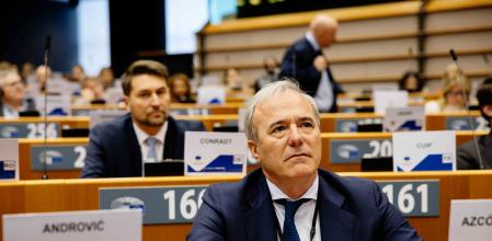 El presidente de Aragón, Jorge Azcón, en el Comité Europeo de las Regiones, en Bruselas