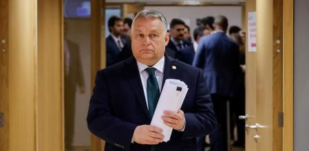 Hungary's Prime Minister Viktor Orban arrives prior to the start of a European Council meeting at the European headquarters in Brussels, on February 1, 2024. EU leaders are to gather in Brussels on February 1, 2024, for a meeting of the European Council, where they will discuss aid to Ukraine as the war nears its second anniversary. (Photo by Ludovic MARIN / AFP)