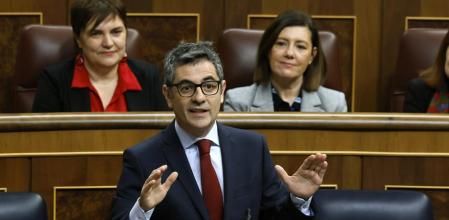 El ministro de Presidencia, Justicia y Relaciones con las Cortes, Félix Bolaños, durante la sesión de control del Gobierno