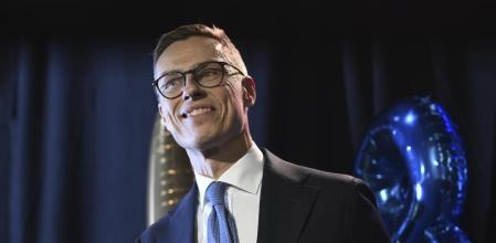 National Coalition Party (NCP) presidential candidate Alexander Stubb reacts as he attends his election reception, in Helsinki, Finland, Sunday, Feb. 11, 2024. Voters in Finland are choosing Sunday between two experienced politicians to be their next president, whose main task will be to steer the Nordic country’s foreign and security policy now that it is a member of NATO, following Russia’s invasion of Ukraine. (Emmi Korhonen./Lehtikuva via AP)