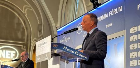 Salvador Navarro, durante la conferencia en el desayuno del Nueva Economía Fórum de Madrid