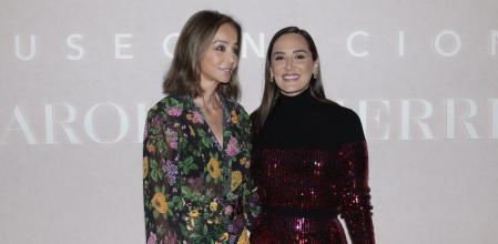 Isabel Preysler and Tamara Falco at photocall for inauguration of Maestras exhibition in Madrid on Monday, 30 October 2023.