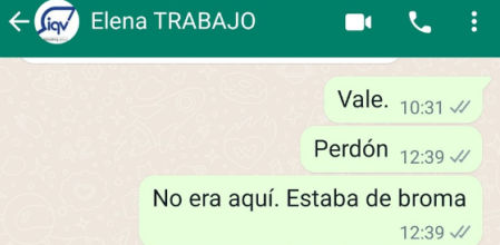 Captura de pantalla de la conversación