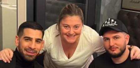 María Ángeles, la hija de Florentino, junto a Topuria y Omar Montes