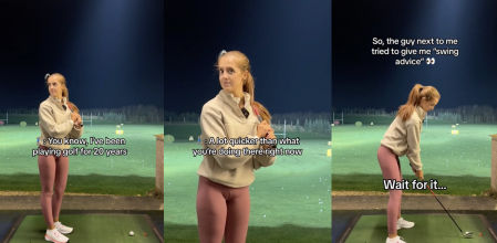 Críticas a un hombre por intentar corregir a una golfista profesional: “No lo tienes que hacer así”