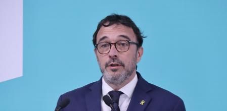 El portaveu i vicepresident de Junts, Josep Rius, en roda de premsa després de l'executiva d'aquest dilluns