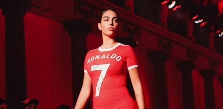 Georgina Rodriguez walks for the Vetements fashion show during Paris Fashion Week.