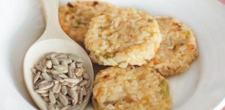 Receta vegetariana: minihamburguesas de arroz y pipas de girasol