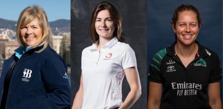 Leslie Ryan, directora de organización, y, a la derecha, Coraline Jonet y Elise Beavis