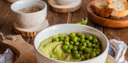 Cómo preparar un rico hummus de guisantes