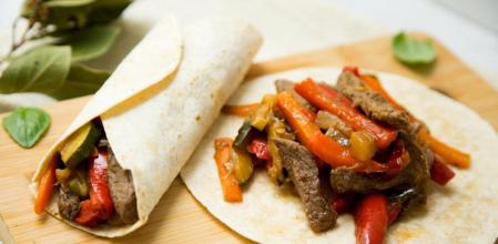 Fajitas de ternera, un plato de cocina de aprovechamiento rápido y completo