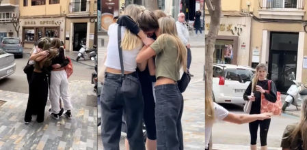 Viajan de Argentina a Murcia para dar una sorpresa a una de sus amigas: “Después de 8 meses sin vernos”