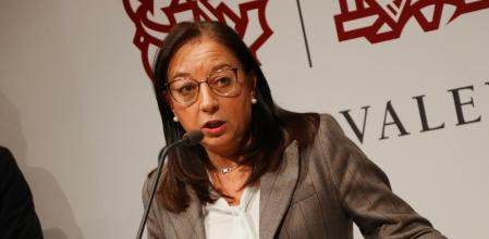 La presidenta de les Corts Valencianes, Llanos Massó, (vox) en su comparecencia de hoy