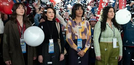 Melissa Benoist, Carla Gugino, Natasha Behnam y Christina Elmore.